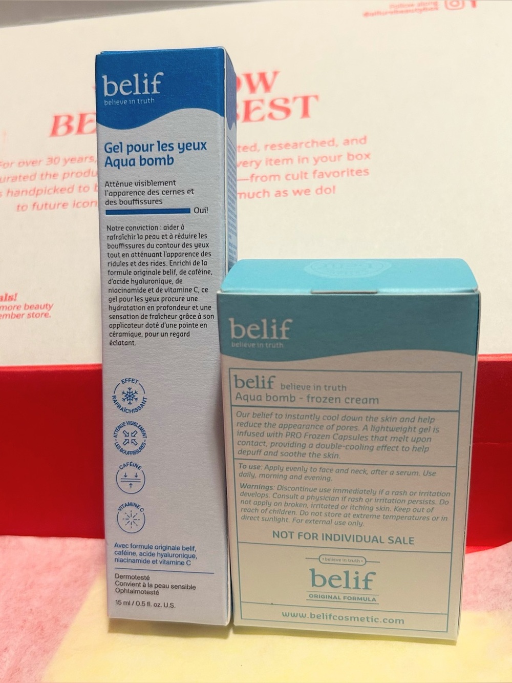 Belif Aqua Bomb Gel Eye Cream & Frozen Cream Set